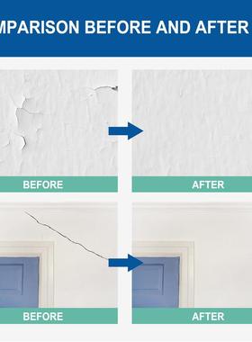 Wall patching and brushing, renovating with white paint pain