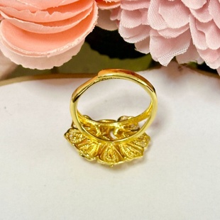 出口欧美跨境外贸越南越南沙金孔雀开屏大戒指跨境中东土豪金女士