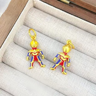 出口欧美跨境外贸越南沙金饰品迪迦奥特曼吊坠项链轻奢小众设计感