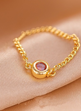 出口欧美跨境外贸沙金软链戒指女简约时尚潮流玫瑰金指环彩金久