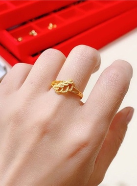 出口欧美跨境外贸沙金饰品戒指女活口桃心爱心五线开口女戒子轻