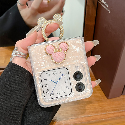 适用华为novaflip手机壳新款novaflip小折叠屏个性贝壳纹创意米奇指环Nova FlipS全包防摔手机套高级女保护套