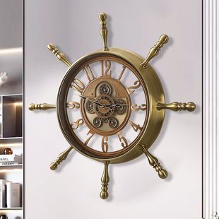 饰圆形挂表 复古创意透视齿轮挂墙装 欧式 钟表挂钟客厅家用新款
