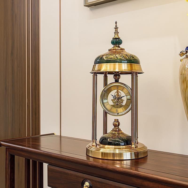 欧式轻奢华台式钟表座钟摆件坐钟摆设创意客厅台钟桌面时钟装饰品