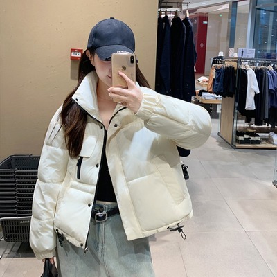 短款立领羽绒服女2025韩