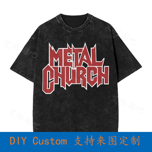 Metal Church Logo Schwarz Oversized T-Shirt VRY5