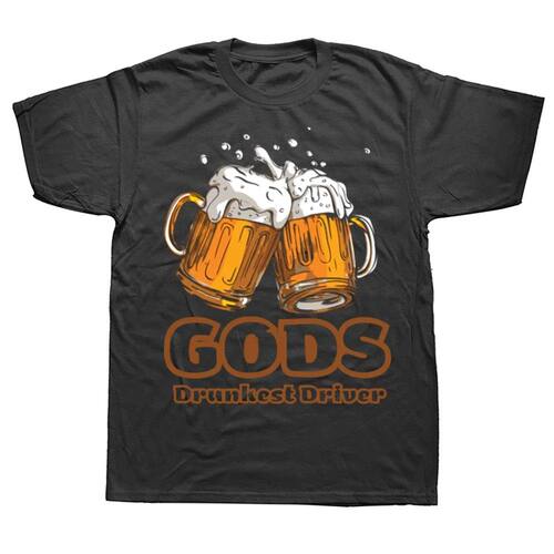 Funny God's Drunkest Driver Print T Shirt Men Women Fashion