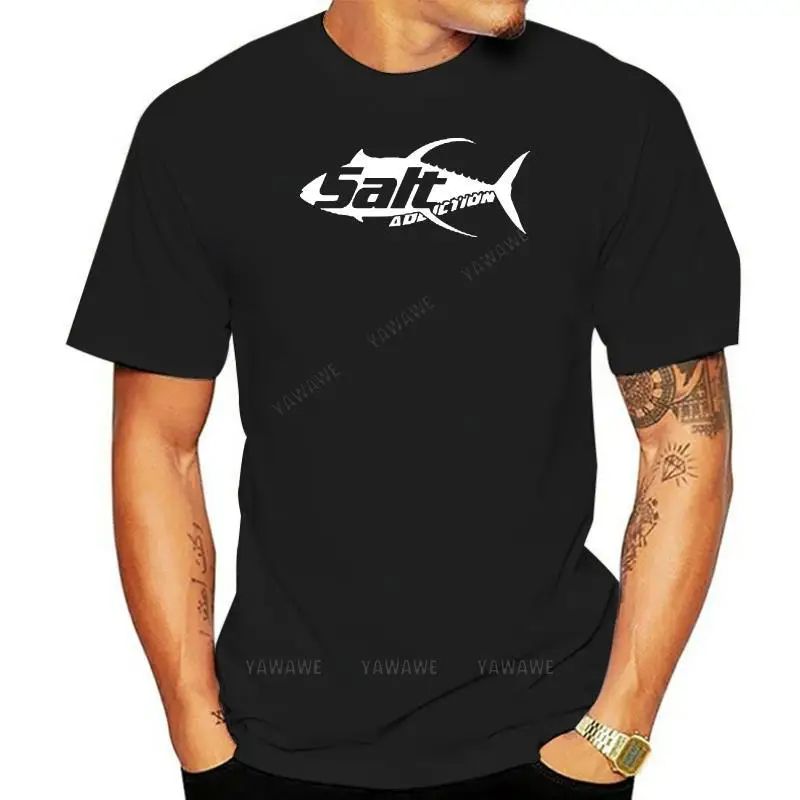 Men Round neck tshirts Salt Addiction Yellow Fin Fishing t s图片