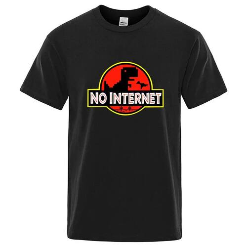 Men's High Quality100% Cotton Funny Dinosaur Print Summer T