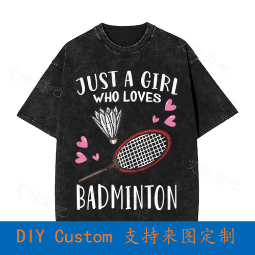 Racket Ball Just A Girl Who Loves Badminton Vintage Oversize