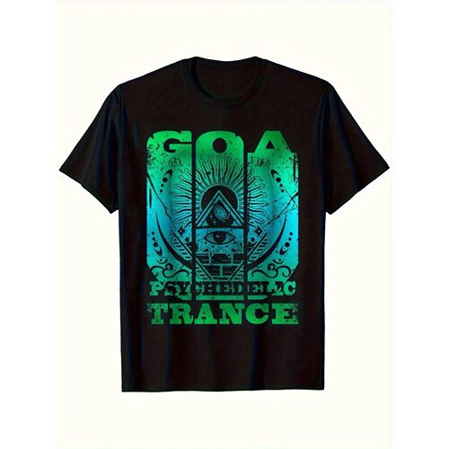 Men's Women Goa Trance Psytrance Raver Turquoise T Shirt Str
