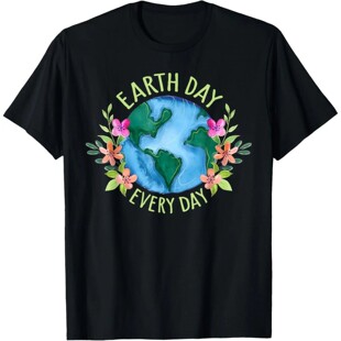 Earth Day Everyday Retro Environmental Shirt Women Earth Day