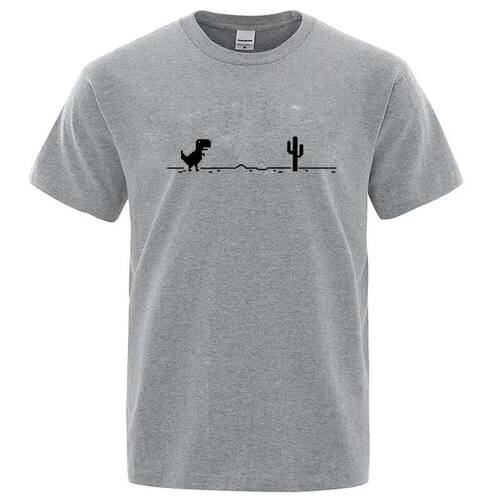 Men's T-shirts Printed Dinosaur Cactus Funny Tops Summer Cot