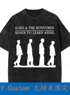 Echo And The Bunnymen Black Herren Men Rock Band Oversized T