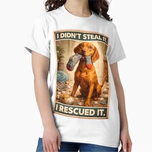 Funny Hungarian Vizsla Stealing Socks Naughty Dog Humor T-sh