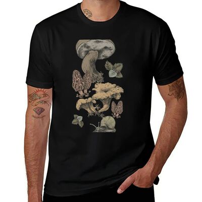 Mushrooms Pattern T-Shirt Plus Size Summer Short Sleeve T-Sh