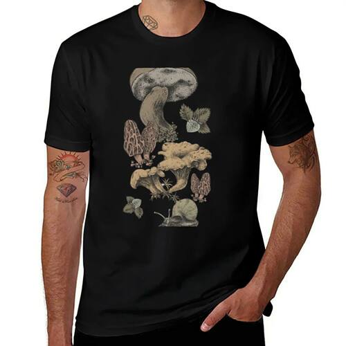 Mushrooms Pattern T-Shirt Plus Size Summer Short Sleeve T-Sh