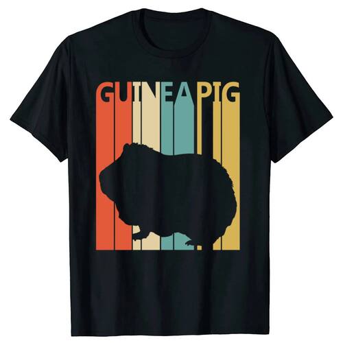 Funny Vintage Guinea Pig Graphic T Shirts Men Women Pure Cot