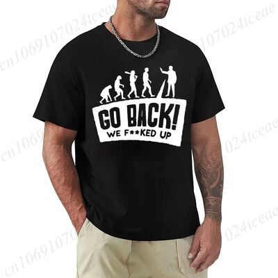 Evolution Themed Humor Print Men's T-Shirt Clothing Oversize