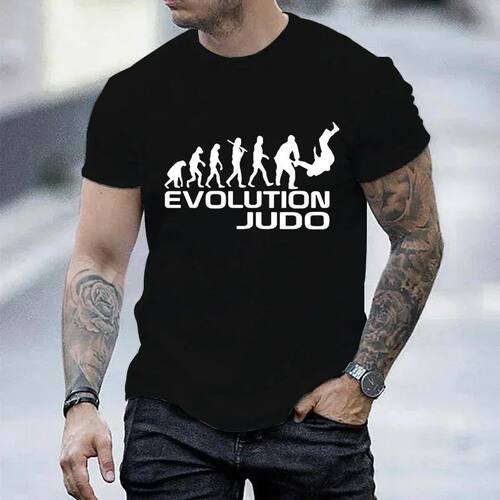 New Summer T-shirts Evolution of Judo Tshirt Funny Adult Men