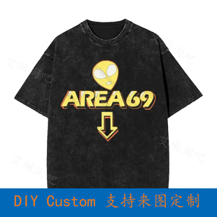 Area 69 Funny Meme Futuristic Style Vintage Oversized T-Shir