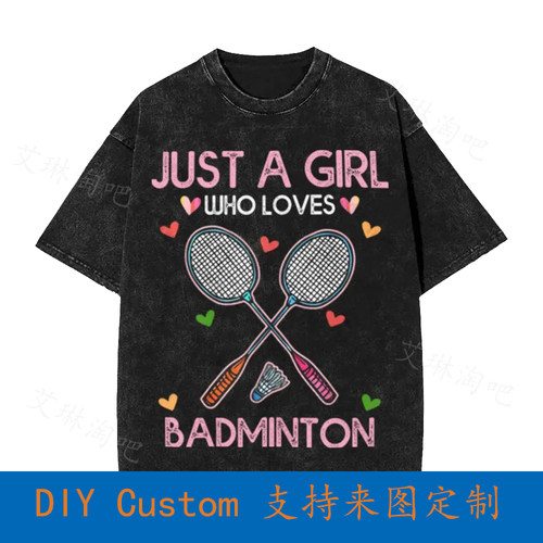 Racket Ball Just A Girl Who Loves Badminton Vintage Oversize