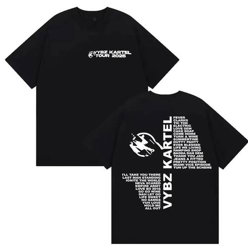 Rapper Vybz Kartel Tour 2025 New Album T Shirts Mens Women F