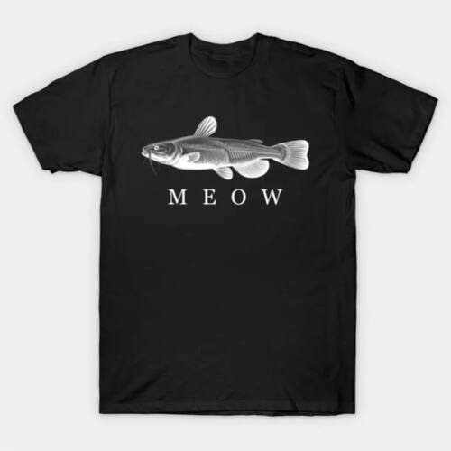 Meow Catfish Funny Fishing T-shirt For Men Women 100% Cotton