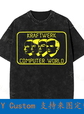 1980S Kraftwerk Computer World Black Cotton Vintage Oversize