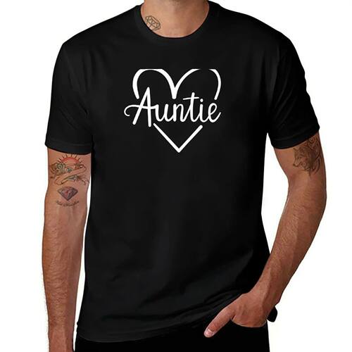 I Love My Auntie Cute Auntie T-Shirt Worker Basic Short Slee