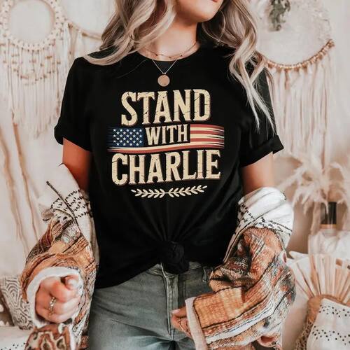 Stand With Charlie Kirk Shirt, Free Speech Support Tee, Vint