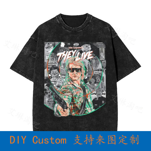They Live V10 Movie Poster Vintage Oversized T-Shirt SIQQ