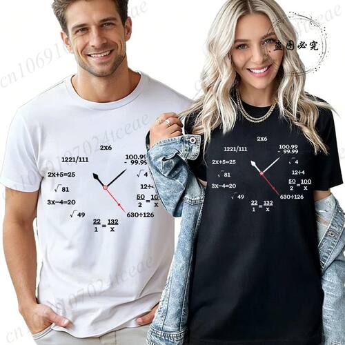 Mathematical Expressions Clock Shirt,Fun and Educational Mat