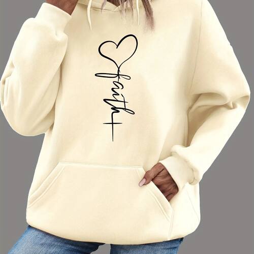 autumn and winter warm and loose casual heart-shaped cross