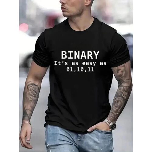 Binary It's As Easy As 01,10,11 Funny Printing Men T-Shirts