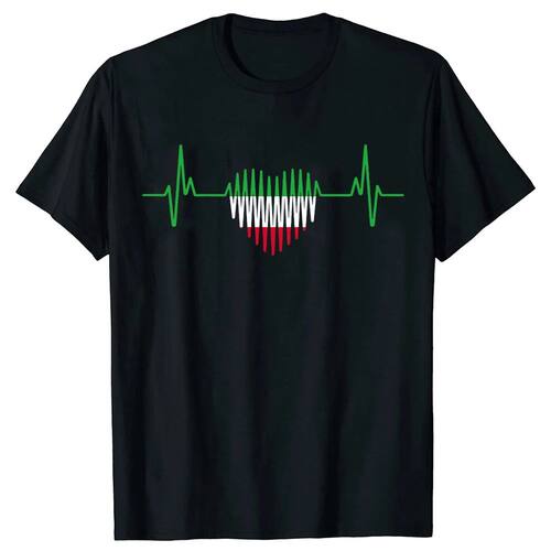 Funny Heartbeat Design Iranian Flag Iran T Shirts Tee Tops R