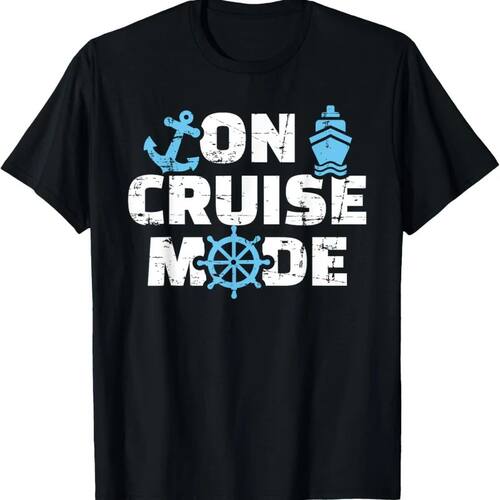 On Cruise Mode Letters Graphic T-Shirt High Quality Cotton C