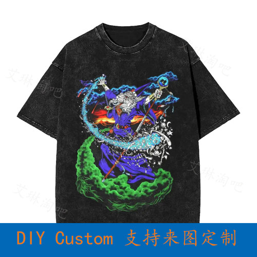 Liquid Blue Vintage Wizard Jumbo Fantasy Vintage Oversized T