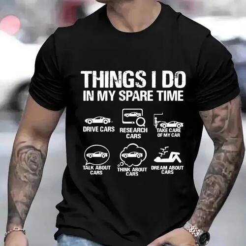 Things I Do in My Spare Time Funny Shirt for Men Car Lover T