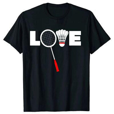 Badminton LOVE T-Shirt Funny Mens Clothes Tops Streetwear Gr