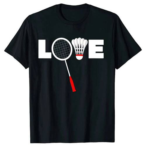Badminton LOVE T-Shirt Funny Mens Clothes Tops Streetwear Gr