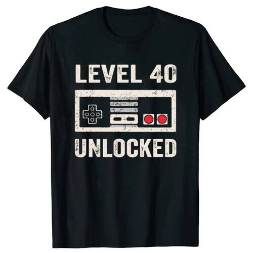 Funny Level 40 Unlocked Video Gamer 40th Birthday Gifts T Sh