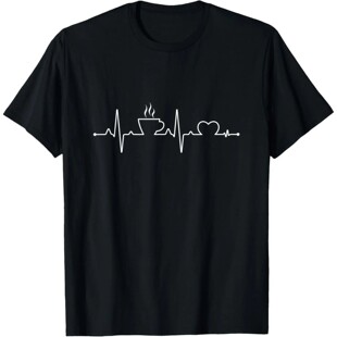 Coffee Heartbeat Heart Love Coffeelover Coffee Men T-Shirt C