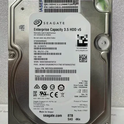 浪潮 AS5500 G2 存储机械硬盘 ST8000NM0065 8TB SAS 12GB 3.5寸