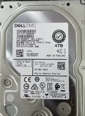 Dell 0NT1X2 HUS726T4TALS200 4T 7.2K 12Gb 3.5 SAS 服务器硬盘