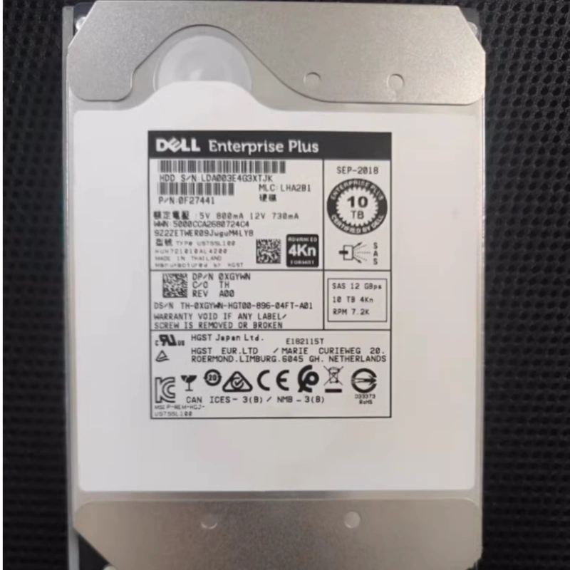DELL SC280 SC3020 SCv2080 存储硬盘 HUH721010AL4200 10T SAS
