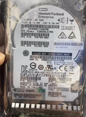 HP 原装 J9F46A 787646-001 600G 10K SAS 12G 2.5寸 MSA存储硬盘