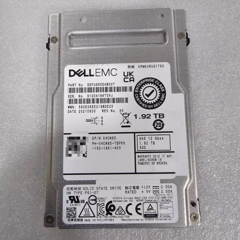 全新DELL 1.92T SAS 12GB SSD固态硬盘VRTN9 04CN85 KPM6XRUG1T92