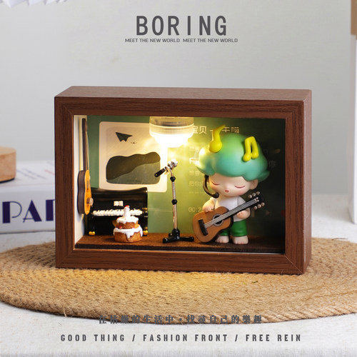 王源周边泡泡玛特手办音乐相框
