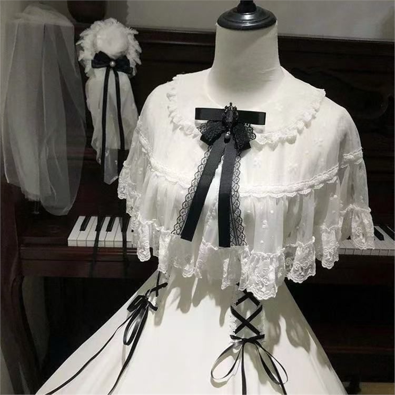 春与夏原创洛丽塔lo裙cla系白色收腰款lolita蕾丝日常甜美连衣裙